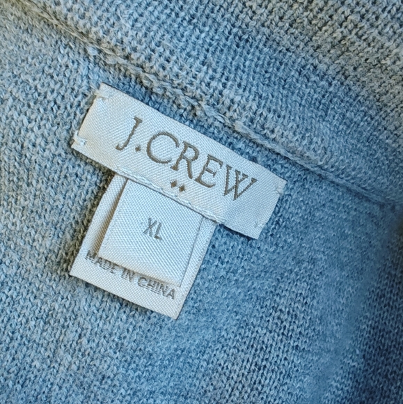 J Crew Factory Sweater Blazer Gray Size XL 100% Cotton 2 Button - Picture 3 of 4